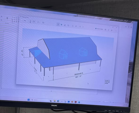 CLSC custom steel building install