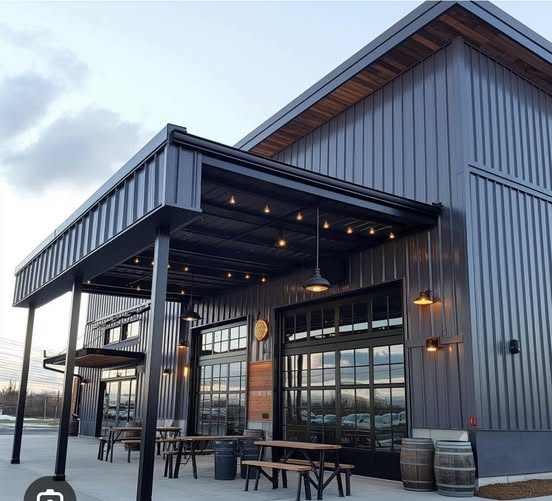 CLSC custom steel building install